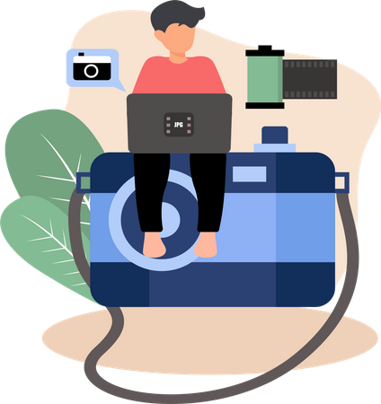 Male Photographer  Illustration