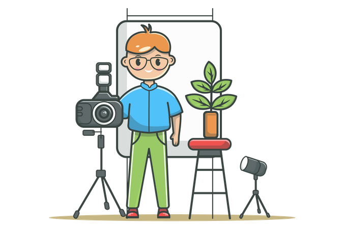Male photographer  일러스트레이션