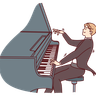 free male pianist illustrations