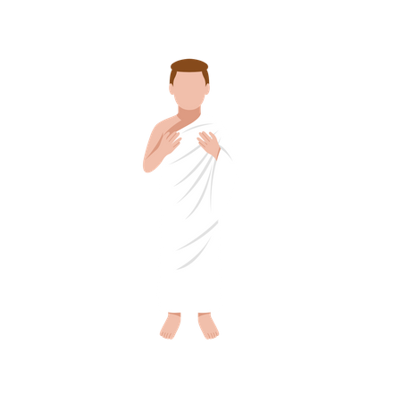 Male Pilgrim Hajj  Illustration