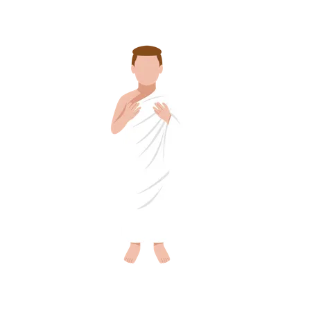 Male Pilgrim Hajj  Illustration