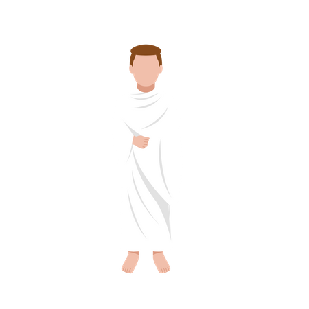 Male Pilgrim Hajj  Illustration