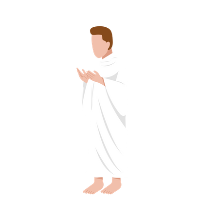 Male Pilgrim Hajj  Illustration