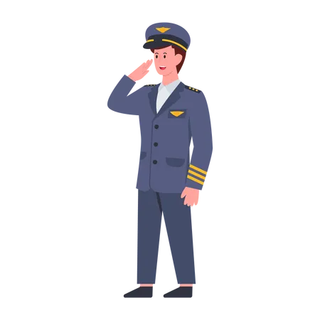 Male Pilot Illustration