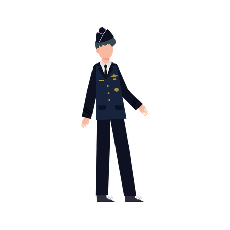 Male Pilot  Illustration