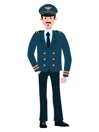 Male Pilot  Illustration