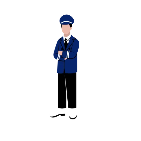 Male pilot standing  Illustration