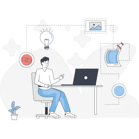 男性企画業務  イラスト