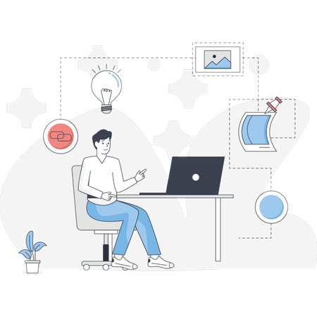 Male Planning Business Task  Illustration