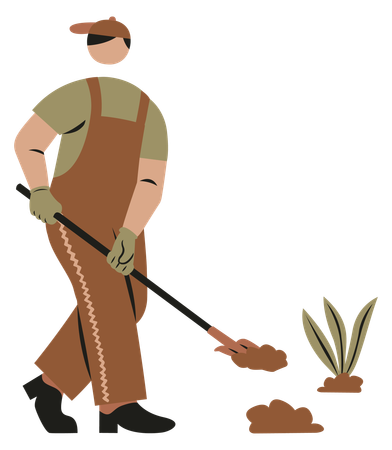 Male planting plant  Illustration