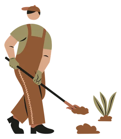Male planting plant  Illustration