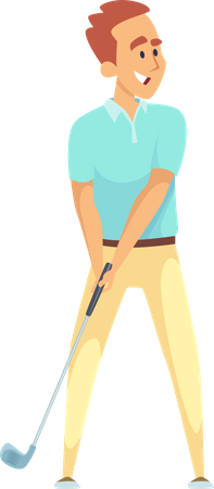 Male Play Golf  Illustration