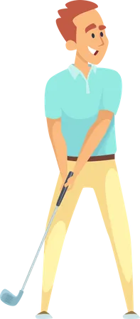 Sport Character Various Tools Golf Players Vector Cartoon Mascots Illustration