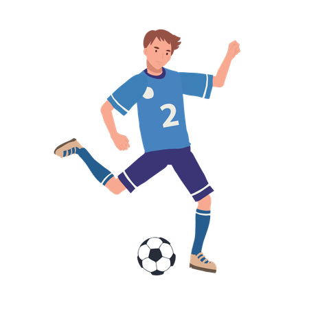Male player playing football  Illustration