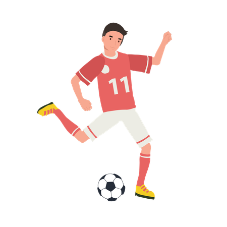 Male player playing football  Illustration