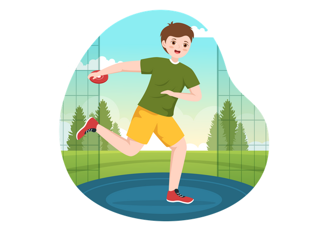 Male playing Discus Throw  Illustration