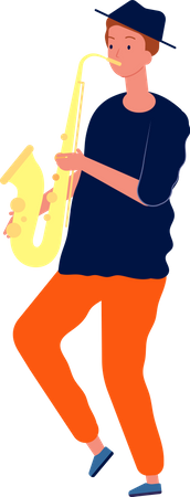 Male playing saxophone Illustration