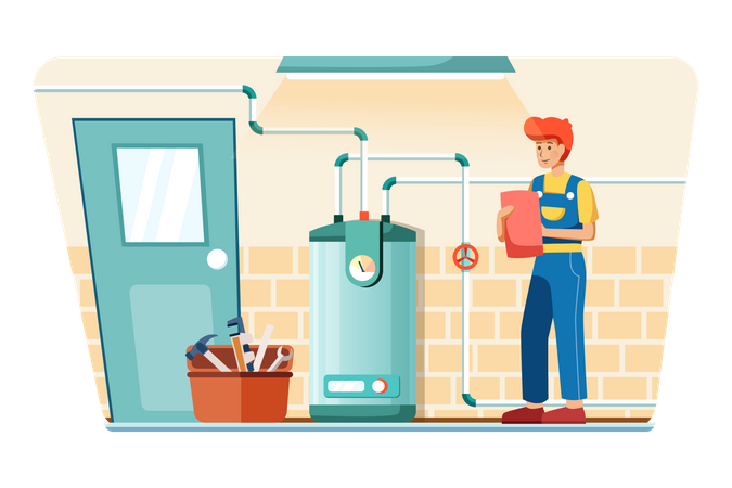 Male plumber  Illustration