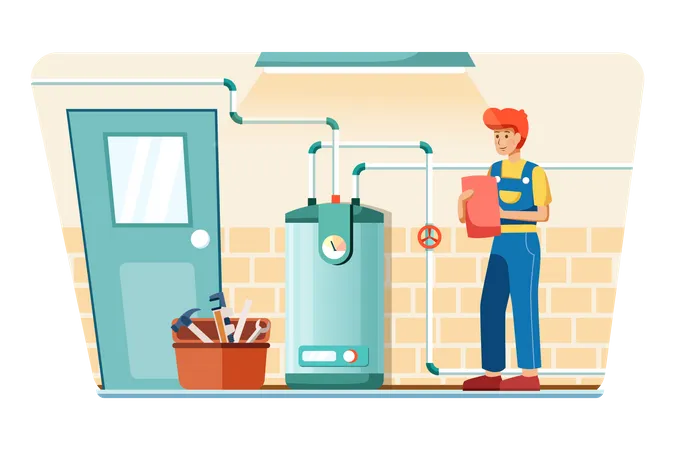 Male plumber  Illustration