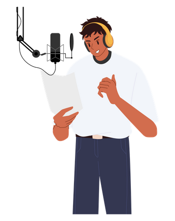 Male podcast message  Illustration