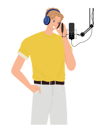 Male podcaster  Illustration