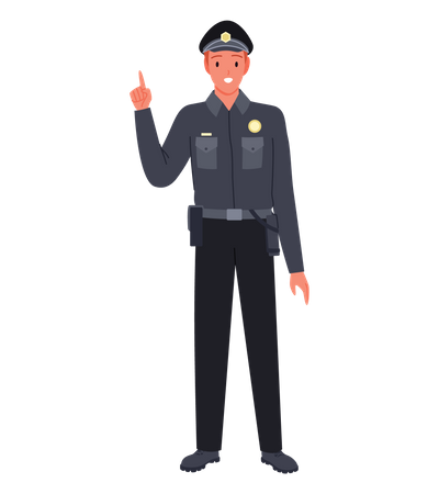 Male Police fingering up  Illustration