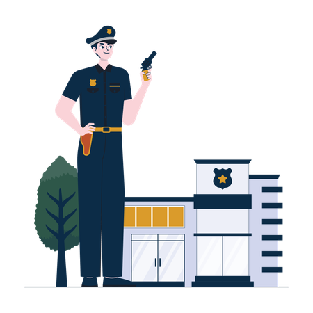 男性警察官  イラスト