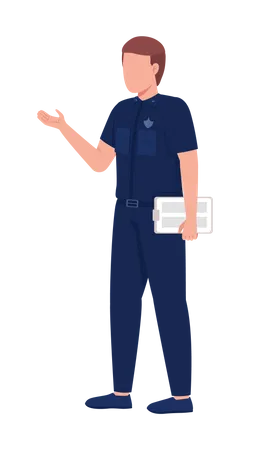 Male Police Officer Illustration