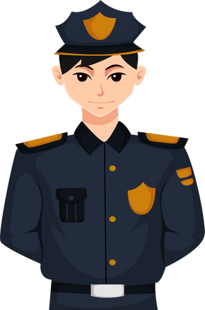 Male Police Officer Illustration