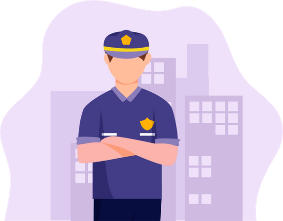 Male Police Officer  Illustration