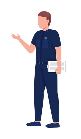 Male Police Officer  Illustration