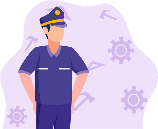 Male Police Officer  Illustration