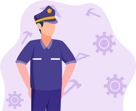 Male Police Officer  Illustration