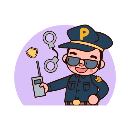 Male police officer  Illustration