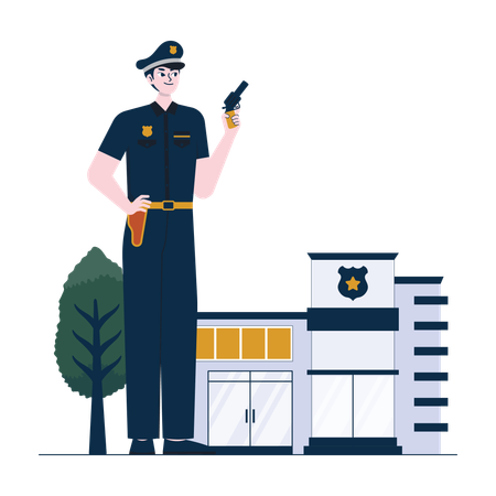 Male Police officer  Illustration