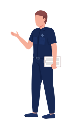 Male Police Officer  Illustration