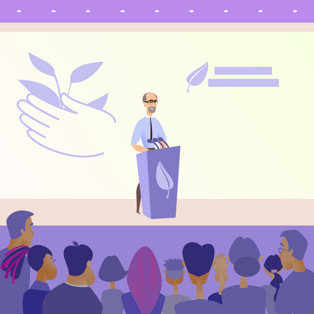 Male politician giving speech  Illustration