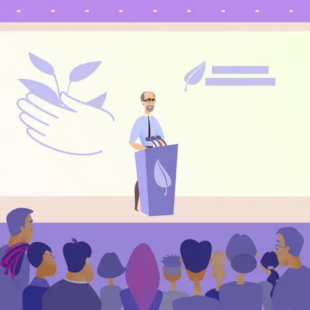 Male politician giving speech  Illustration