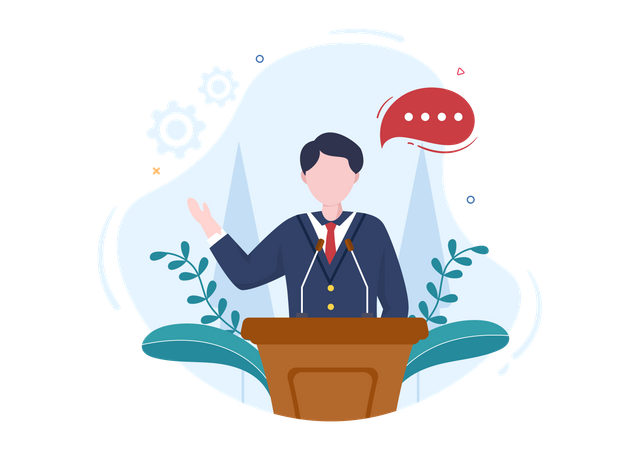 Male Politician giving speech  Illustration