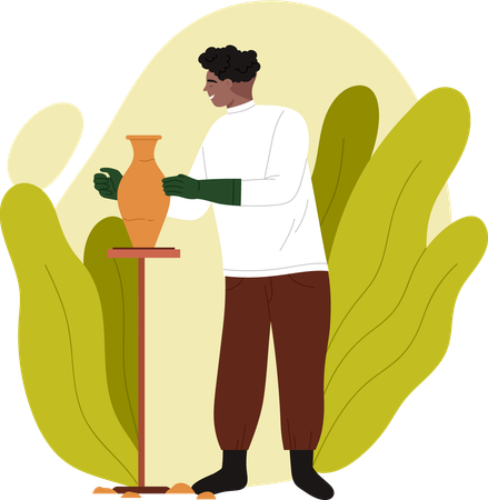 Male pottery maker  Illustration