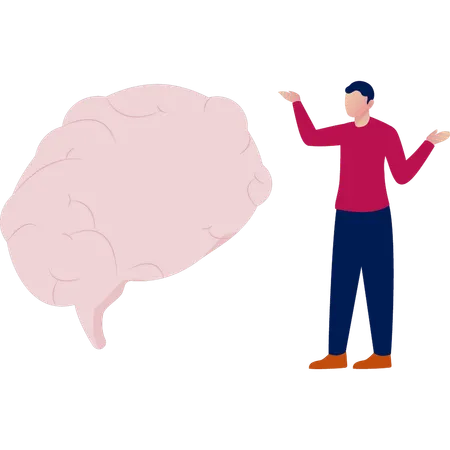 Male  presenting human brain  Illustration