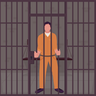 illustration male prisoner in jail