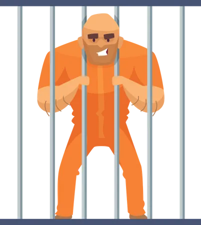 Male prisoner in jail  Illustration