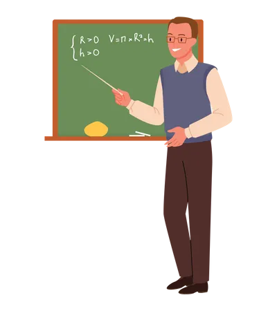 Male Professor teaching math  Illustration