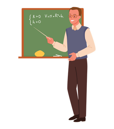 Male Professor teaching math  Illustration