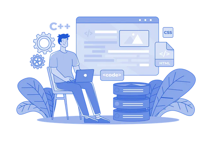 Web Coding Illustration Concept On White Background Illustration