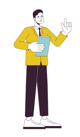 Male project manager holding paperwork  Illustration