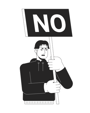 Male protester  Illustration