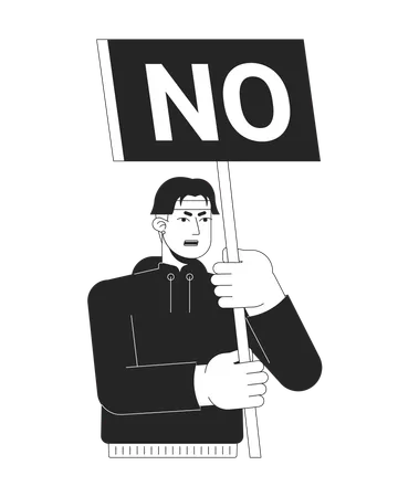 Male protester  Illustration