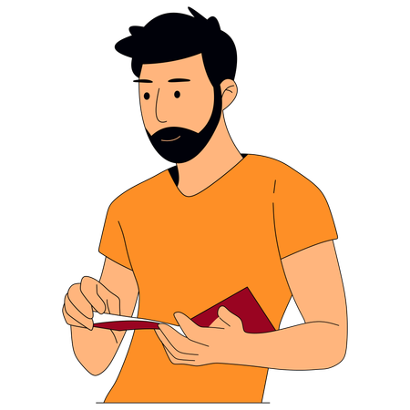 Male Reading Book  Illustration